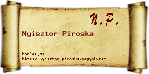 Nyisztor Piroska névjegykártya
